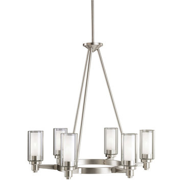Circolo 6-Light Chandelier in Brushed Nickel