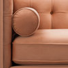 Jack 84" Modern Tuxedo Tufted Sofa, Pastel Orange Velvet