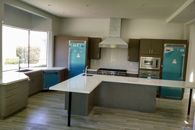 Example of a minimalist kitchen design in Los Angeles