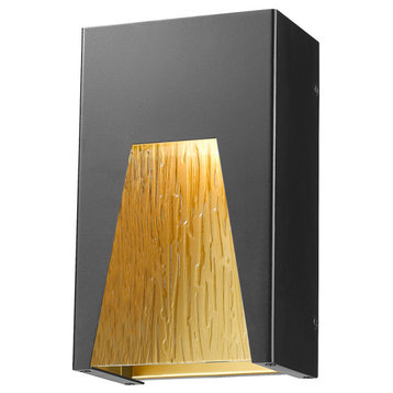 Millenial 1 Light Outdoor Wall Light, Black Gold