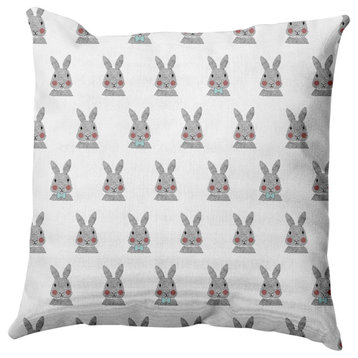 Bunny Fluffle Easter Decorative Throw Pillow, Wave Top Blue, 20x20"