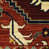 Lizbeth Blooming Medallion Red/Ivory Wool Blend Fringed Area Rug, 6'7"X9'6"