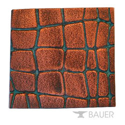 Hand carved metal fabricated tile - Products