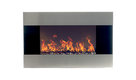 Wall-Mounted Electric Fireplace With Remote, Stainless Steel, 36"