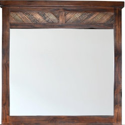 Sunset Trading - Mirror in Distressed Walnut Finish - Wall Mirrors