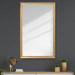 Frame My Mirror - Crenshaw Framed Wall Mirror, Gold, 26"x32" - The metallic finish of the Crenshaw adds texture and light to your contemporary mirror. The raised outer edge gives this frame depth without being overbearing, and a narrow width offers a clean, modern look.