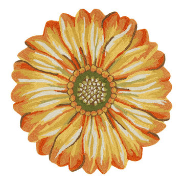 Frontporch Sunflower Mat, Yellow, 5' Round