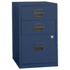 Bisley Three Drawer Steel Home or Office Filing Cabinet, Navy Blue
