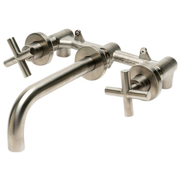 ALFI brand AB1035-BN Brushed Nickel 8 Inch Widespread Wall-Mounted Faucet