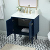 30" Single Bathroom Vanity, Blue, Vf48030Mbl