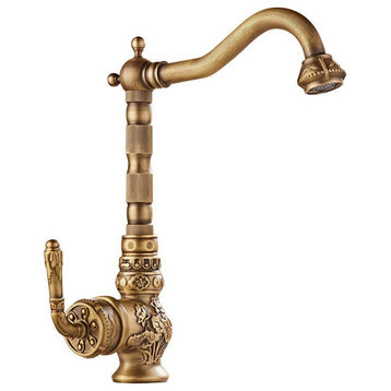 Single Handle Antique Bronze Bathroom Faucet