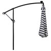 WestinTrends 10Ft Outdoor Patio LED Solar Light Cantilever Hanging Umbrella, Black/White