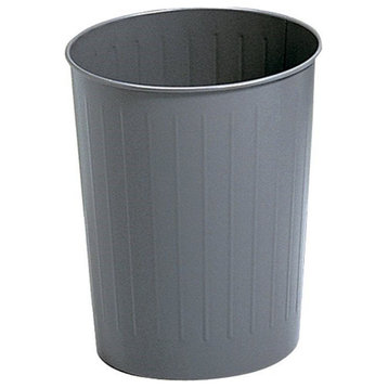Safco Charcoal Round Wastebasket 23.5 Quart (Set of 6)