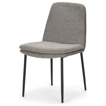 Eve Dining Chair With Gray Fabric and Matte Black Metal