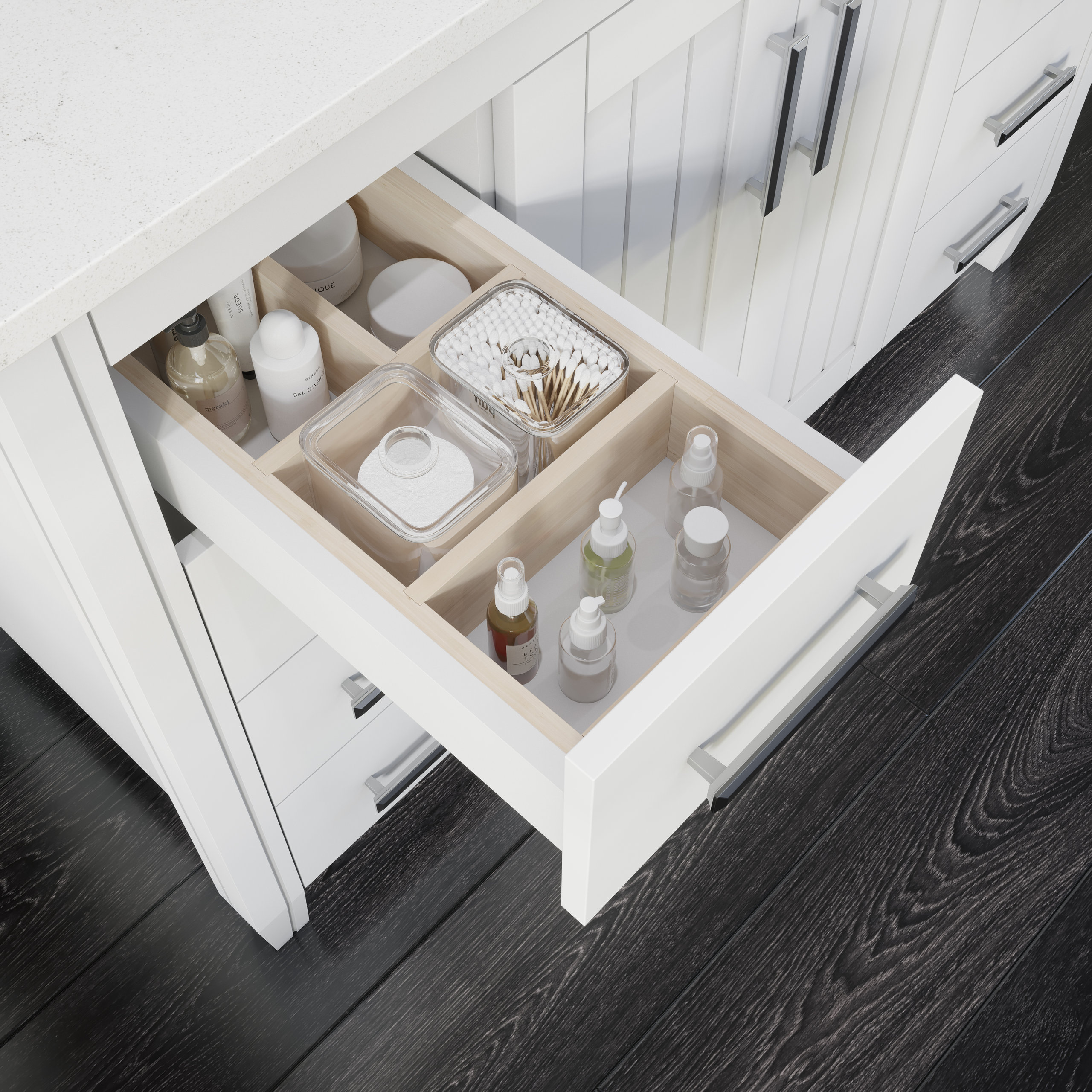 Jake 48-in Bathroom Vanity With Power Bar and Drawer Organizer, 48 ...