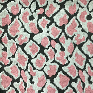 Hendrix Leopard Cut Velvet Upholstery Fabric, Coral