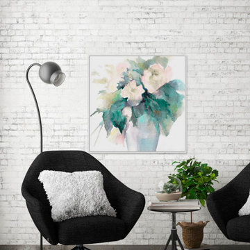 "Blooming Blooms" Floater Framed Painting Print on Canvas