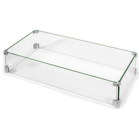 35"x21" Glass Wind Guard for Rectangular Fire Tables
