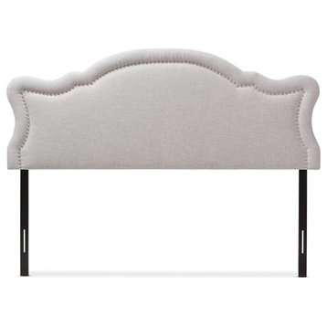 Avery Modern and Contemporary Grayish Beige Fabric Queen Size Headboard
