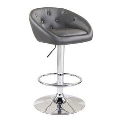 Modern Milan Adjustable Bar Stool | Grey (Set of 2) - Bar Stools And Counter Stools