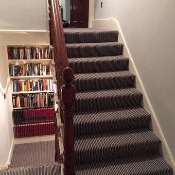 Striped Carpet to Stairs Installation
