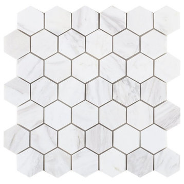 Hexagon White 2 x 2 11.75 x 11.75