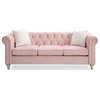 Glory Furniture Raisa Velvet Sofa in Pink