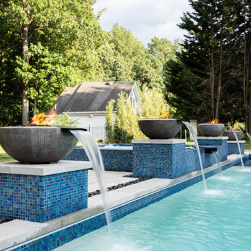 Pool with Water Bowls & Tanning Ledge