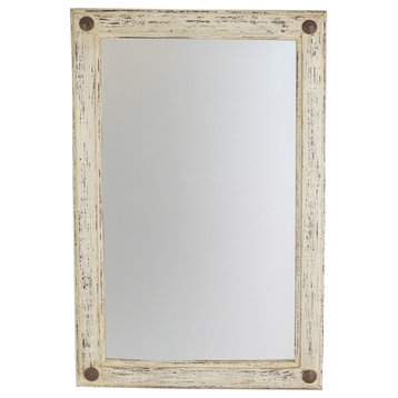 Rustic-Style Mirror, Shabby Distressed White
