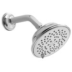 Toto - Toto Trad Series A 5Spray Modes 2.5GPM 5.5" Showerhead Polished Chrome - At TOTO, we design simple, brilliant, and elegant solutions for basic human needs where every innovation and detail is designed with you in mind. Were committed to improving peoples lives and for over a century, weve made products that do just that. The TOTO Classic Collection Series A Five Spray Showerhead offers a traditional and clean design that adds style to any bathroom dcor. The showerhead has five spray modes to enhance your shower experience. Indulge and choose from a spray, spray and massage combo, massage, or a mist. The final mode is a pause, which enables the user to stop the flow of water without changing the temperature or volume settings of the shower control. Fixture offers maximum flow rate of 2.5 gpm and has a five inch diameter spray plate. Long lasting and durable, this showerhead is made of solid brass construction and features rubber nozzles that help to prevent limescale buildup. TOTO creates a clean, relaxed, and refreshing lifestyle by designing for every part of the bathroom and striving to bring more to every moment you spend there.  Shower arm purchased separately.