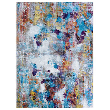 Gypsy Artists Palette Oyster-Multi Area Rug, 2'3"x7'6" Runner