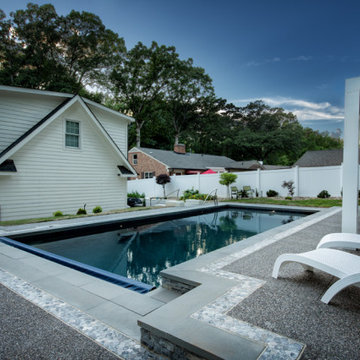 Residential Pool with Sun Shelf and Automatic Cover in Greensboro, NC