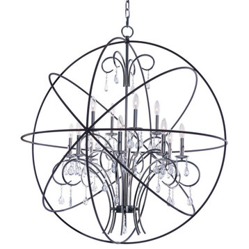 Orbit 12-Light Pendant, Anthracite and Polished Nickel