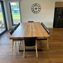 Artisan dining table in Messmate with 75mm thick edge - Products
