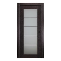 Belldinni Interior Door Avanti 5 Lite Vetro Black Apricot, 36" X 80", Left-Hand