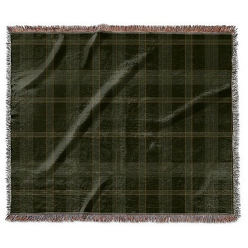 "Tartan Plaid in Hunter Green" Woven Blanket 60"x50"