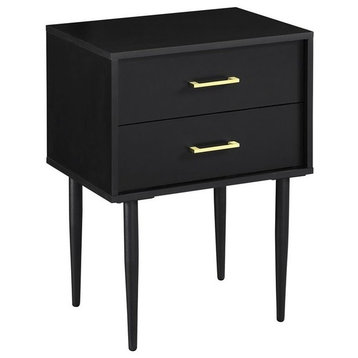 Pemberly Row 20" Two-Drawer Side Table in Black