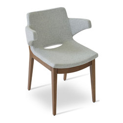 NEVADA ARM WALNUT-SLIVER CAMIRA WOOL - Dining Chairs