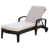 Newport Outdoor Espresso Brown Wicker Chaise Lounge With Cushion