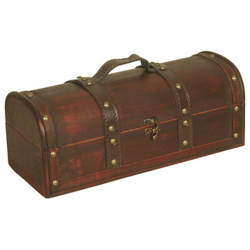 Wood Faux Leather Trunk