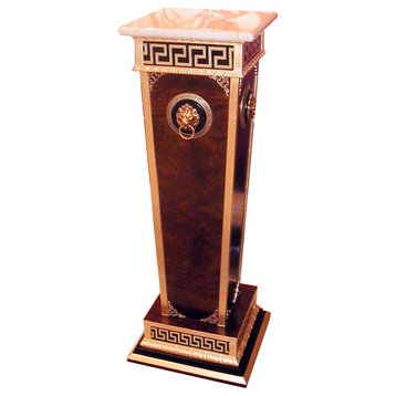 High Flower Stand Pedestal With Bronze and Black Accents