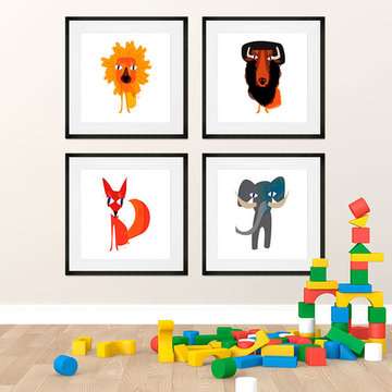 Baby Boy Animal Art for Nurseries and Kids Rooms