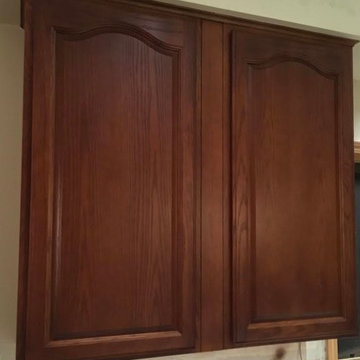 Cabinet Refinished From Oak to Cherry Chestnut