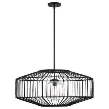 Marcy One Light Pendant in Matte Black