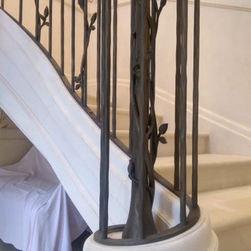Wrought Iron Balustrade with Organic style Leaf Detail