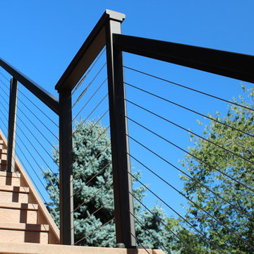 Aluminum Cable Railing_Bronze Anodized_Stairs_42" Horz_ 36" Stair Grab Rail
