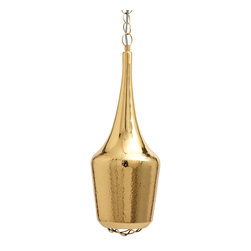 Gold Hammered Pendant Light - Medium - Chandeliers