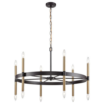 THOMAS CN261221 Notre Dame 12-Light Chandelier in Oil Rubbed Bronze, Gold