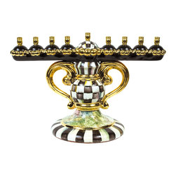 Courtly Check Menorah | MacKenzie-Childs - Holiday Lighting