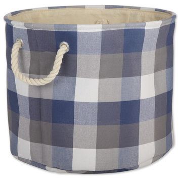 DII Polyester Bin Tri Color French Blue Round Large 15"x16"x16"